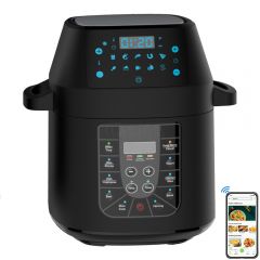 Olla a presión eléctrica inteligente para el hogar YBW610, color negro, 6/8 l, 50/70 kPa, con freidora de aire