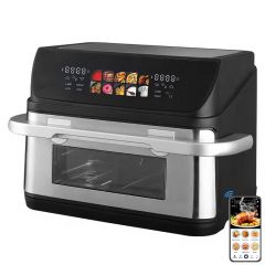 Freidora de aire de 2400 W y 5,5 L con pantalla táctil | Control digital 8 en 1, ventana de visualización | Antiadherente, cierre de seguridad, ideal para la familia y la cocina