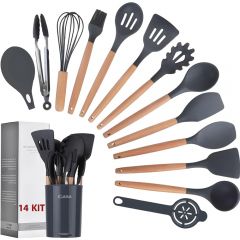 (14 PCS) Juego de Utensilios de Cocina de Silicona