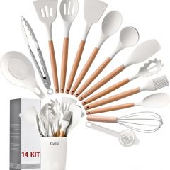 (14 PCS) white Juego de Utensilios de Cocina de Silicona