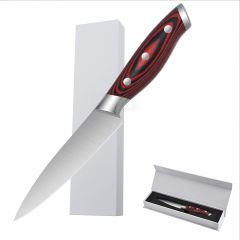 Cuchillo de fruta profesional afilado de acero inoxidable con mango de madera maciza, cuchillo cortado con mango ergonómico