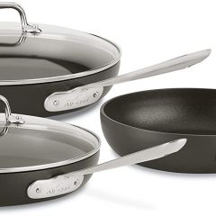 Juego de utensilios de cocina anodizados duros antiadherentes All-Clad HA1, 5 piezas, color negro