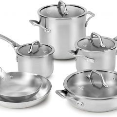 Ollas y sartenes de acero inoxidable Signature, juego de utensilios de cocina de 10 piezas