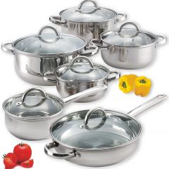 Juego de utensilios de cocina de acero inoxidable Cook N Home de 12 piezas, plateado