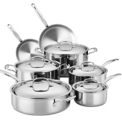 Juego de utensilios de cocina Legend de acero inoxidable de 3 capas | Ollas MultiPle Super Stainless de 12 piezas