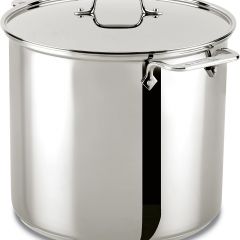 Olla sopera All-Clad 59916 de acero inoxidable, apta para lavavajillas, 16 cuartos, color plateado