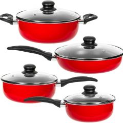 Juego de utensilios de cocina saludables: 8 piezas de cacerolas de cerámica, sartenes y ollas para horno holandés