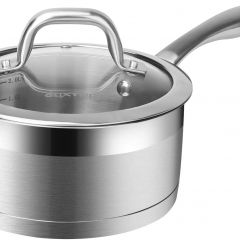 Cacerola profesional de acero inoxidable Duxtop con tapa, utensilios de cocina, olla de inducción