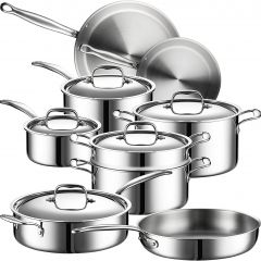 Juego de utensilios de cocina Legend de acero inoxidable de 5 capas | MultiPle Super Stainless de 14 piezas
