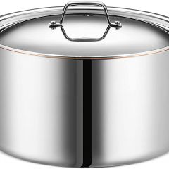 Olla de acero inoxidable Legend de 12,5 cuartos con núcleo de cobre y 5 capas con tapa
