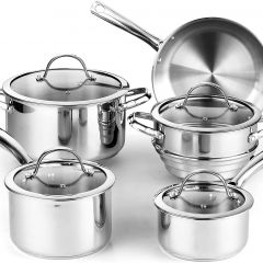 Juego de utensilios de cocina clásicos de acero inoxidable de 9 piezas Cooks Standard