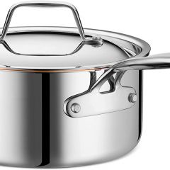 Olla para salsa Legend Stainless de 3 cuartos de galón con núcleo de cobre y 5 capas de acero inoxidable con tapa