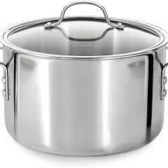 Olla de acero inoxidable de tres capas de 8 cuartos con tapa