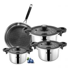 Olla de guiso de acero inoxidable para el hogar, venta al por mayor, Qana, utensilios de cocina de baja presión