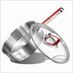 Sartén de un solo mango de acero inoxidable de grado 2 piezas, juego de utensilios de cocina