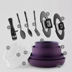 Easykeep-14d Juego de 14 artículos con asa extraíble