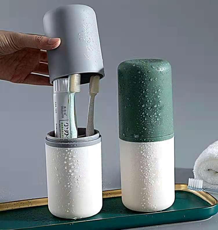 Juego de vasos para cepillos de dientes de viaje sencillos al por mayor de Qana, vaso portátil para guardar enjuague bucal