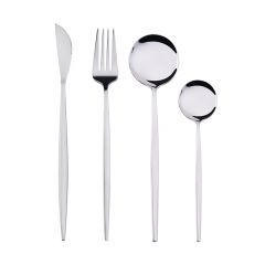 Vajilla occidental portuguesa de acero inoxidable 304, cuchillo, tenedor, cuchara, cuchara de té, tenedor de té, juego para restaurante, hotel y hogar.