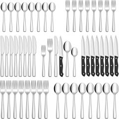 Bestekset 8 persoons Deluxe - 48 delig bestek set - Roestvrij staal - Juego de cubiertos de acero inoxidable